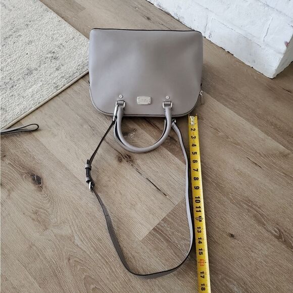 Michael Kors Gray Saffiano Leather Crossbody Satchel - Picture 6 of 17